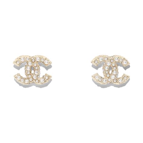 chanel metal and strass earrings price|chanel ring earrings.